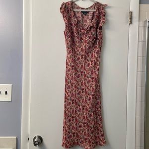Angie boho ruffle neck dress
